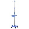Adjustable Height Hospital Infusion Stand Easy to Move and Power Type Without Power in Blue