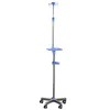 Adjustable Height Hospital Infusion Stand Easy to Move and Power Type Without Power in Blue