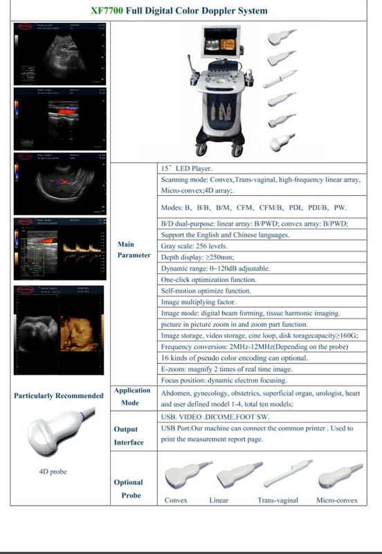 High Resolution Color Doppler Ultrasound Machine Device 3D 4D Cardiac